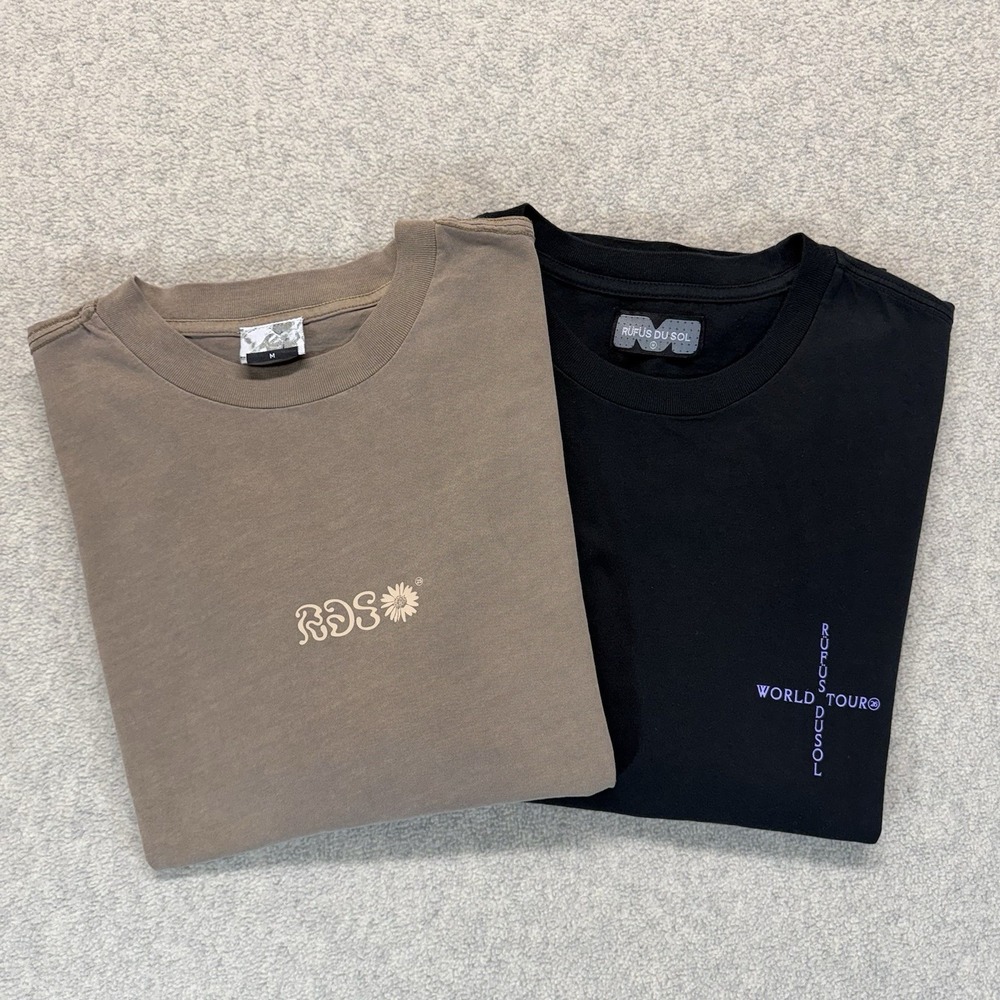 Rufus Du Sol World Tour 2026 Graphic T-Shirt Lot of 2 Black Brown Size M - Picture 4 of 8